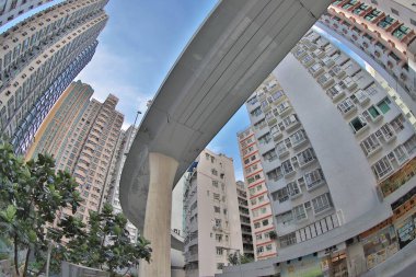  Shek Tong Tsui 'deki yüksek yol köprüsü, Hong Kong, 3 Haziran 2020 