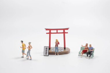 Tahtadaki Japon stili figürün modeli.