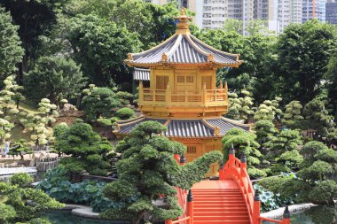 Nan Lian Garden 'daki Altın Köşk Tapınağı. 13 Haziran 2020