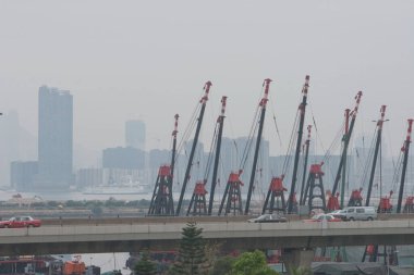 8 Nisan 2007, Kwun Tong bölgesi, Hong Kong şehri manzaralı.