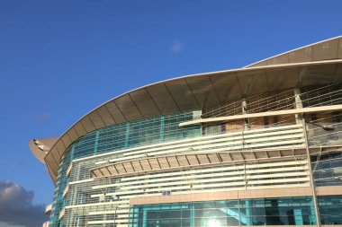 11 Haziran 2020 'de bir Victoria Limanı ve Kongre Merkezi, Hong Kong, Çin