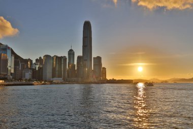 Hong Kong limanında CBD. Hong Kong Çin 11 Haziran 2020 