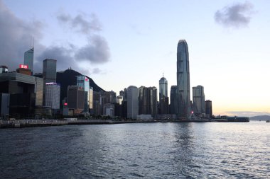 Hong Kong limanında CBD. Hong Kong Çin 11 Haziran 2020 