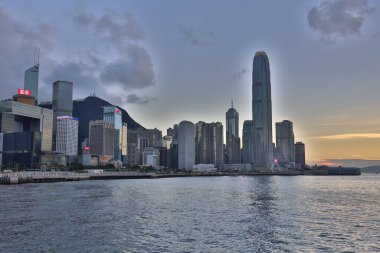 Hong Kong limanında CBD. Hong Kong Çin 11 Haziran 2020 