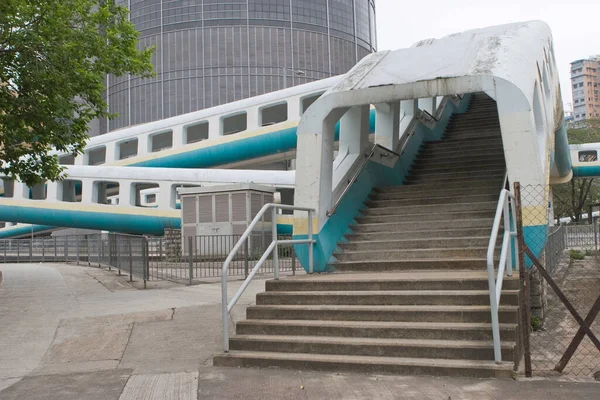 Footbridge Crossing Tai Yip Street Kowloon Bay Stock Photo