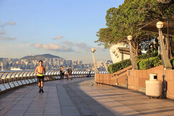 Corredor Executado Passeio Marítimo Wan Chai Junho 2020 — Fotografia de Stock