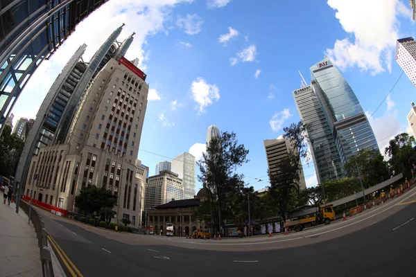 Een Modern Gebouw Met Wolkenkrabbers Hongkong Juni 2020 — Stockfoto