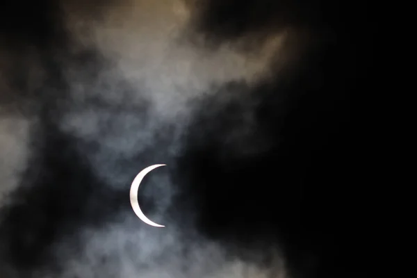 The earth covers the sun in a beautiful solar eclipse.