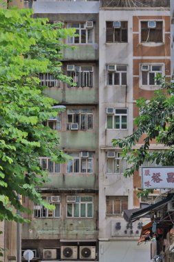 Sheung Wan 1 Temmuz 2020 'deki ofis binalarının manzarası.