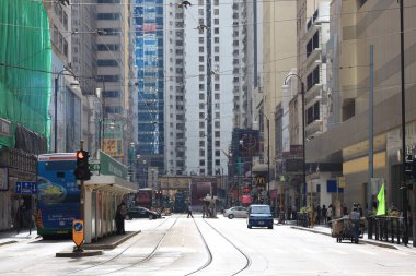 Sheung Wan 1 Temmuz 2020 'deki ofis binalarının manzarası.