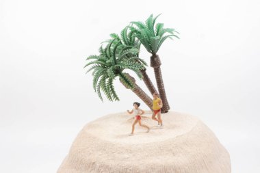 Taze yeşil hindistan cevizi meyvesinin mini koşucusu.