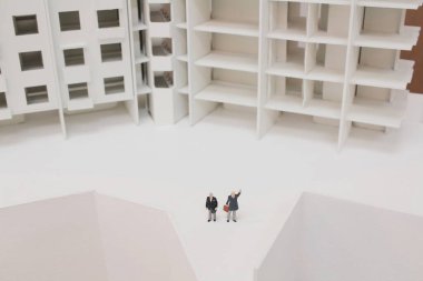 Ölçek Model Binası. Zemin, figürlü mimari