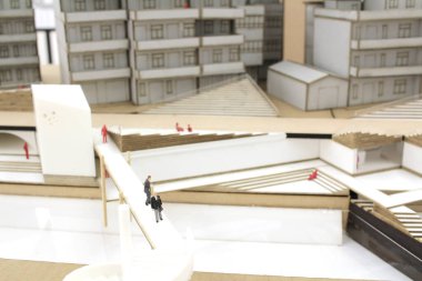 Ölçek Model Binası. Zemin, figürlü mimari