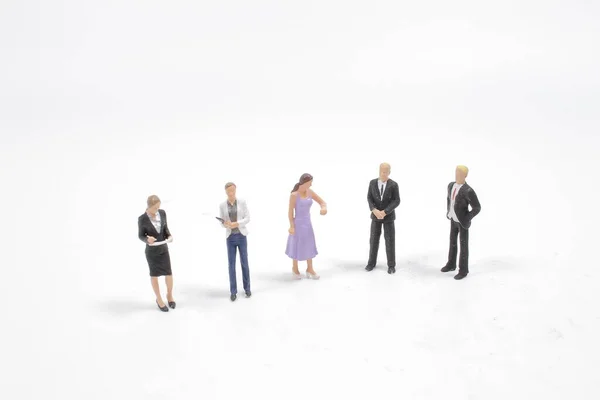 Grupo Figura Empresário Miniatura Pessoas Pequenas — Fotografia de Stock