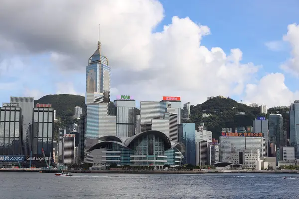 Порт Гонконг Вікторія Літній Час Липня 2020 Року — стокове фото