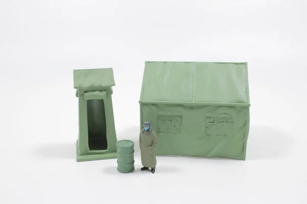 Міні Фігура Армії Зберігає Логістику Упаковані Товари — стокове фото