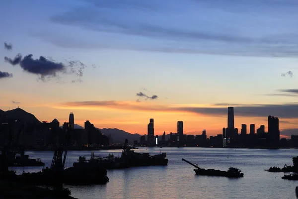 Hong Kong Después Puesta Del Sol Hora Tarde Julio 2020 —  Fotos de Stock