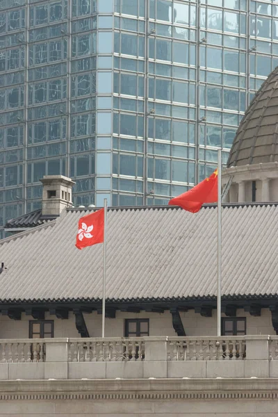 Eine Rote Fahne Gebäude Des Legislativrates April 2007 — Stockfoto