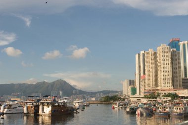 30 Mayıs 2007 'de, Hong Kong' daki Skyline adasının manzarası. 