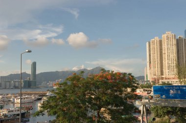 30 Mayıs 2007 'de, Hong Kong' daki Skyline adasının manzarası. 