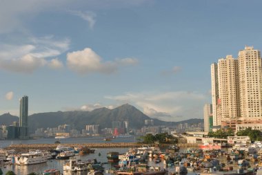 30 Mayıs 2007 'de, Hong Kong' daki Skyline adasının manzarası. 