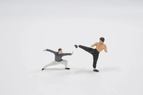 Eine Figur Des Chinesischen Kungfu Verschiedenen Posen — Stockfoto