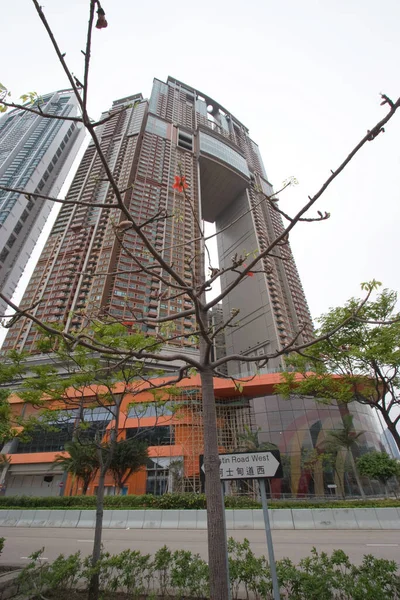 Modern Felhőkarcoló Épületek West Kowloon Hongkong 2007 Április — Stock Fotó