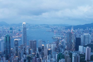 3 Haziran 2007 Hong Kong Skyline Victoria Peak, Hong Kong, Çin.
