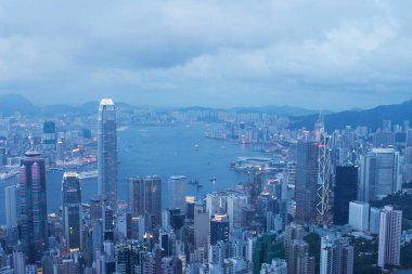 3 Haziran 2007 Hong Kong Skyline Victoria Peak, Hong Kong, Çin.