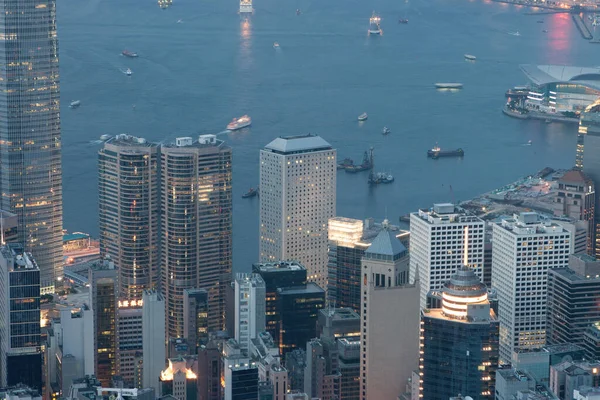 3 Haziran 2007 Güzel manzara Hong Kong, Çin 'de Victoria Körfezi