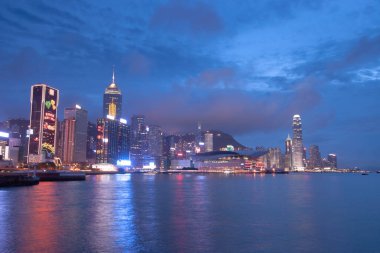 Hong Kong limanında CBD. Hong Kong Çin 1 Temmuz 2007