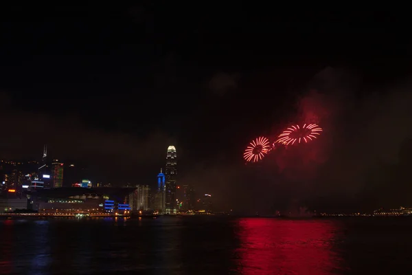 Symphony Lights Spectacular Light Sound Show Victoria Harbour July 2007 — Stock Photo, Image