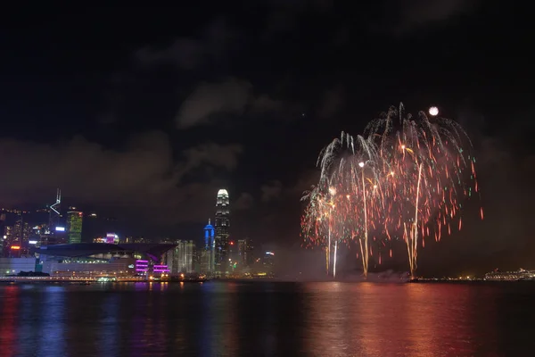 Symphony Lights Spectacular Light Sound Show Victoria Harbour July 2007 — Stock Photo, Image