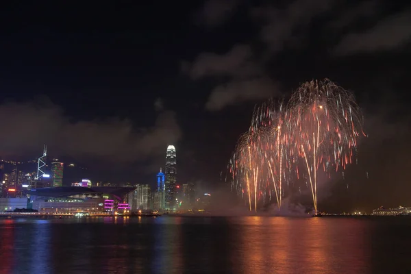 Symphony Lights Spectacular Light Sound Show Victoria Harbour July 2007 — Stock Photo, Image