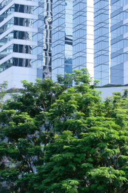 Hong Kong 'daki modern Hong Kong ofis gökdelen binası. Asya. 1 Eylül 2007