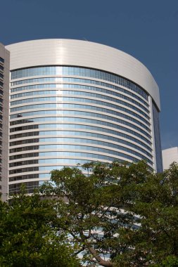 Hong Kong 'daki modern Hong Kong ofis gökdelen binası. Asya. 1 Eylül 2007