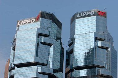 Hong Kong 'daki modern Hong Kong ofis gökdelen binası. Asya. 1 Eylül 2007