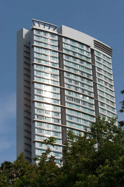 Modern Hong Kong Irodaház Felhőkarcolója Alulról Hong Kong Ból Ázsiában — Stock Fotó