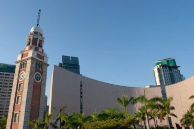 Tsim Sha Tsui 'deki Saat Kulesi, Kowloon, Hong Kong 3 Ağustos 2007