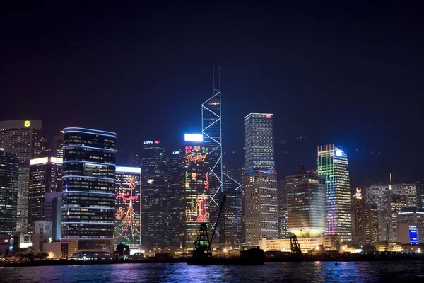 Hong Kong Victoria Haven Nachts Uit Wan Chai District Nov — Stockfoto