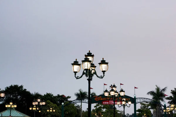 Poste Luz Rua Disneyland Resort Dez 2007 — Fotografia de Stock