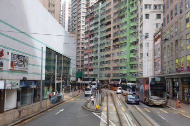 Sai Ying Pun tramvayı, Hong Kong 18 Eylül 2020