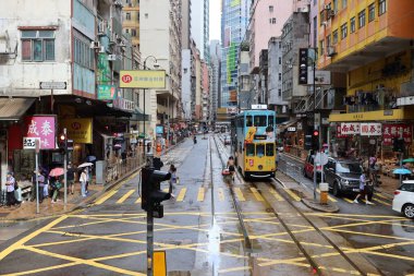 Sai Ying Pun tramvayı, Hong Kong 18 Eylül 2020