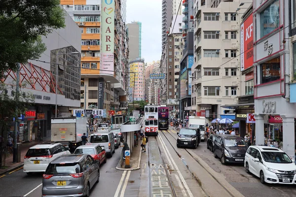 Het Straatbeeld Van Tram Wan Chai Sept 2020 — Stockfoto