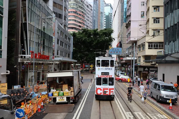 Het Straatbeeld Van Tram Wan Chai Sept 2020 — Stockfoto