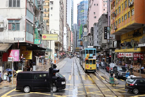 Spårvagnen Över Sai Ying Pun Hong Kong September 2020 — Stockfoto