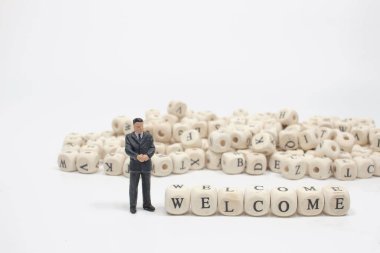 Tahta küp blokta karşılama kelimesi