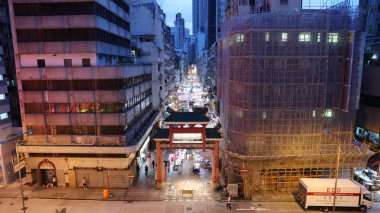 23 Eylül 2020 Temple Caddesi, Hong Kong 'un en ünlü gece marketi..