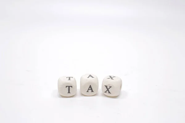Text Tax Wood Cubes Stock Investment Concept — Stock Photo, Image