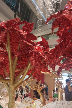  Alışveriş merkezinde Noel süslemeleri, Hong Kong 21 Aralık 2007